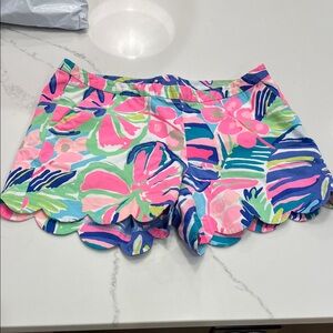 Lilly Pulitzer Pink and Blue Floral High Waist Shorts